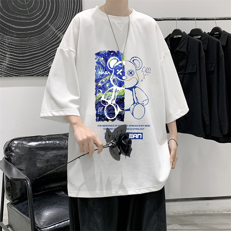 春夏季七分袖t恤男大码五分袖男短袖中袖Q11290-P30,男装T恤,电商A040