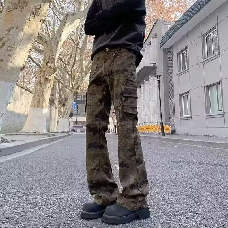 直筒迷彩男新款美式高街潮牌休闲长裤痞帅休闲裤513ACK2677P43,男装休闲裤,星座513A