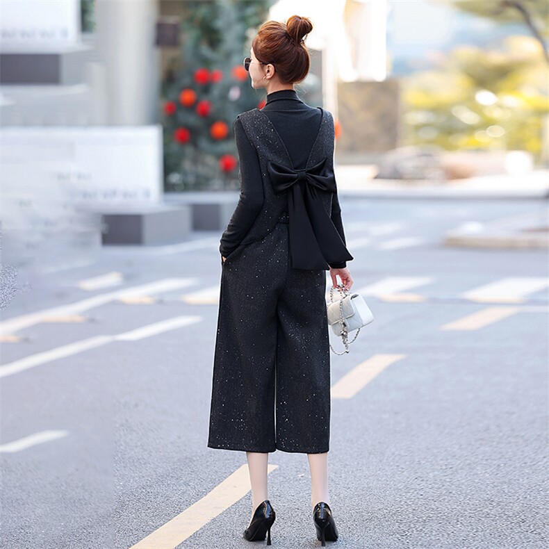 时尚设计感细闪马甲套装女2025春秋新款韩系气质通勤阔腿裤三件套,女装套装/套裙,歌伊格美
