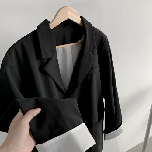 2026秋季新款外套宽松INS拼色休闲西服潮F02P75,男装西服,电商D325