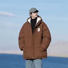 冬季青少年灯芯绒连帽棉衣潮牌羊羔毛加绒加厚棉服外套5305-P85，男装棉衣，电商B306