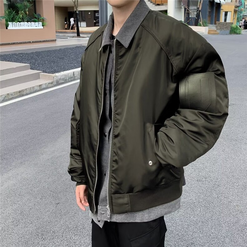 美式假两件棒球服棉衣外套男拼接撞色加厚飞行员棉服MY8212-P95,男装棉衣,星座1001-1