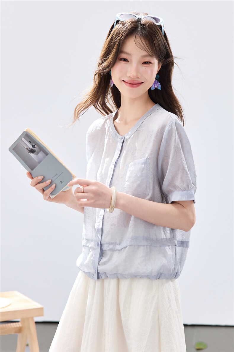 现货2026夏装新款时尚时尚透气衬衣女士上衣,女装衬衫,木子恋
