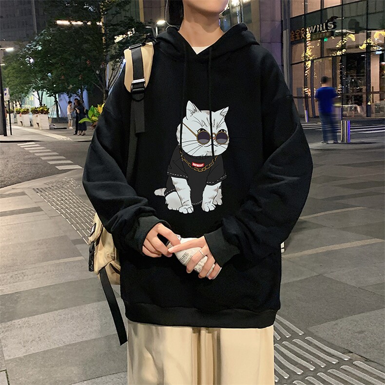 WY2044-P35加绒款-P40纯棉连帽卫衣男大码运动帽衫宽松薄外套男,男装卫衣,电商A040