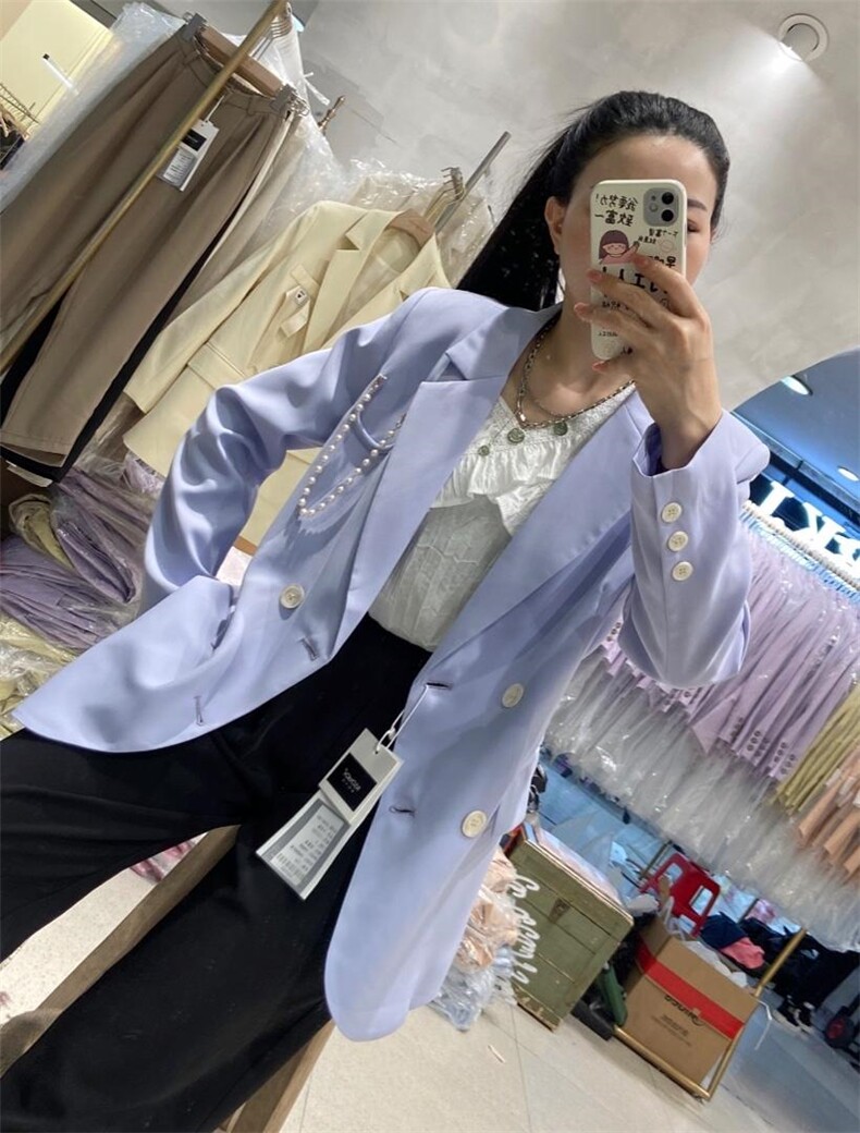 【现货】珍珠配饰西服，女装，朗色千秋