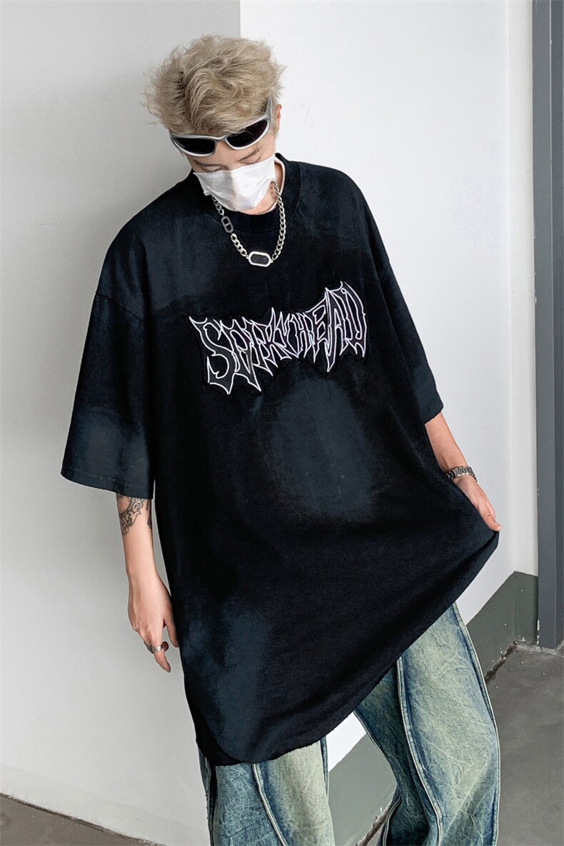 做旧脏色短袖T恤美式复古夏季潮流情侣上衣XZ514-2-202432-P68,男装T恤,星座514-2(原B239)