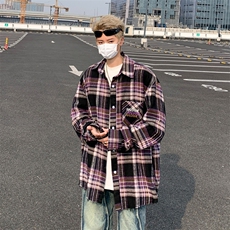 2024春季新款潮牌oversize衬衣男百搭休闲格子衬衣现货W8127-P45，男装衬衫，星座512-4