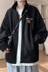 美式oversize高街外套男款秋冬季加绒加厚560g雪尼尔重磅立领夹克，男装夹克，电商A001