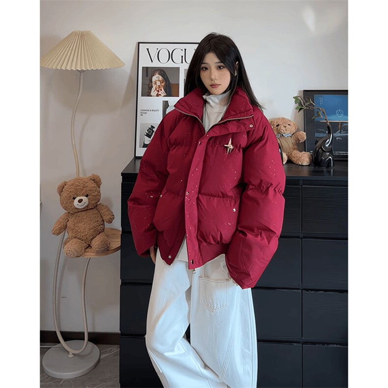 MY988-P80美式满天星棉服男款冬季外套潮牌痞帅棉袄面包服棉衣，男装棉衣，星座215-1