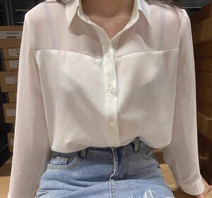新款洋气时尚仿料气质衬衫,女装衬衫,L·H·X