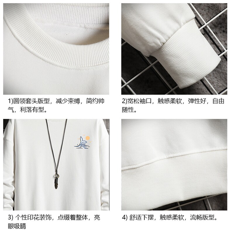 S6364-P28加绒款-P33秋季圆领卫衣男大码韩版宽松长袖外套网格,女装短外套,电商A040A