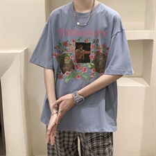 ！重磅短袖T恤男士克莱因蓝半袖港风体恤衫男DX45-P20，男装T恤，电商B367