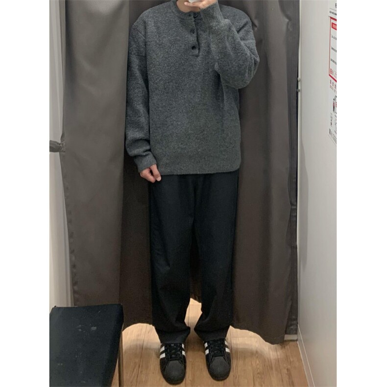 【有货】PLMY1LL-特P58亨利领毛衣男秋冬美式复古针织衫,男装针织衫/毛衣,星座1007（原301D）