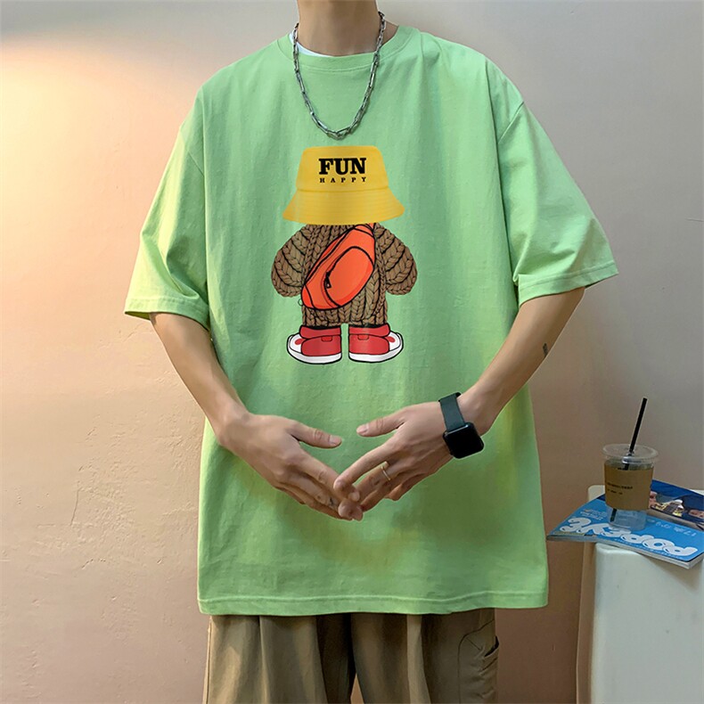 240g重磅精梳棉短袖港风简约插画印花百搭休闲T恤MT100-P30控48,男装T恤,星座717