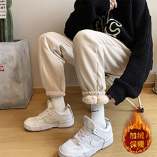 羊羔毛棉裤男裤港风冬季韩版潮加绒保暖休闲束脚裤K77P55限78，男装休闲裤，电商A089-1