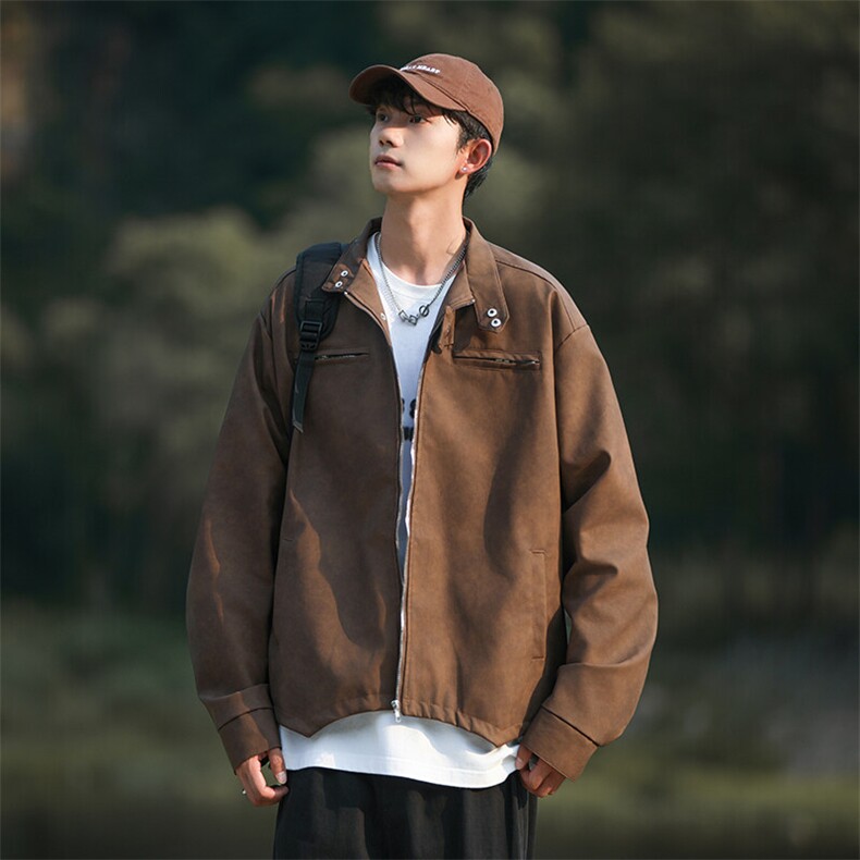 不规则皮衣夹克男女韩版潮流高街帅气百搭2025春季外套W6106-P73,男装夹克,星座412-2