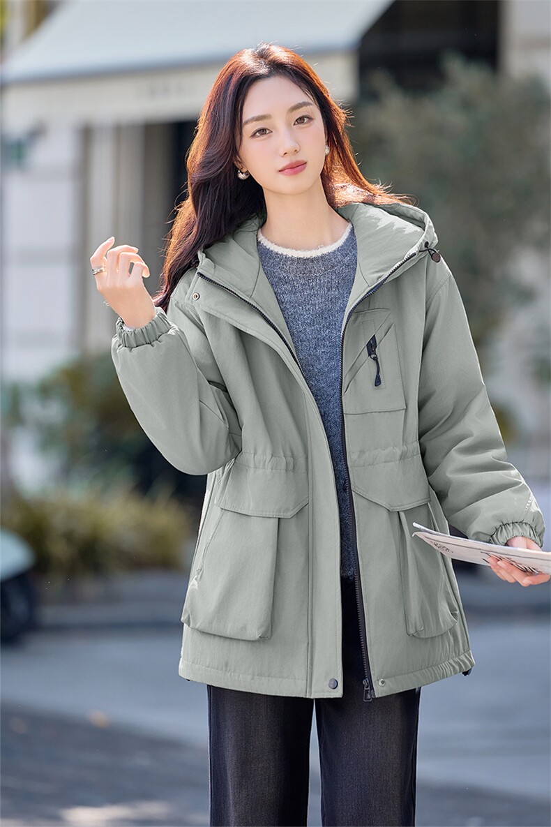 现货秒发2025冬装新款加厚中长款保暖派克服外套修身棉衣棉服,女装派克服,星宇服饰