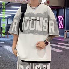 量大优供视频菠萝格套装短袖t恤男大码M-5XTX22-特P25，男装T恤，电商B325