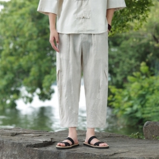 纯亚麻九分裤风星座815-8613p100，男装休闲裤，星座815（原A203）