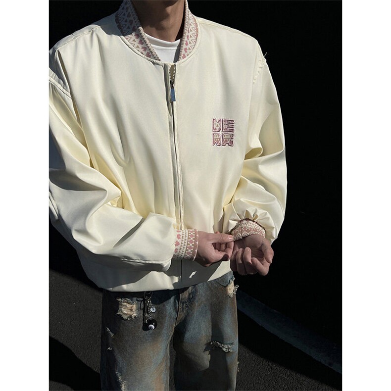 民主风提花拼接飞行夹克棒球服男xh94-特60,男装夹克,电商B367
