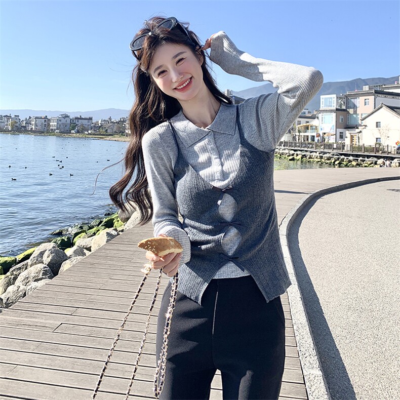 瑞芳11D091春装新款假两件T恤背心8443P105K148,女装T恤,3200格调