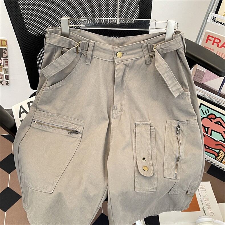 美式复古工装短裤男女夏季水洗做旧五分直筒休闲裤子D08116-P63,男装牛仔裤,星座308B-2