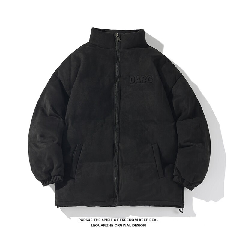 2023冬季新款港风白底大码麂皮绒立领棉衣M-5XHM22612-P115,男装棉衣,电商A022