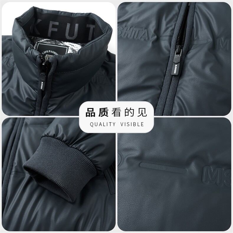 冬季白鸭绒立领羽绒服休闲男士简约短款时尚商务户外防寒男外套,男装羽绒服,钱塘6003（原4033）