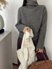 时尚显瘦高级感短款高领羊毛衫百搭气质女装毛衣，女装羊毛衫，圣旺供货