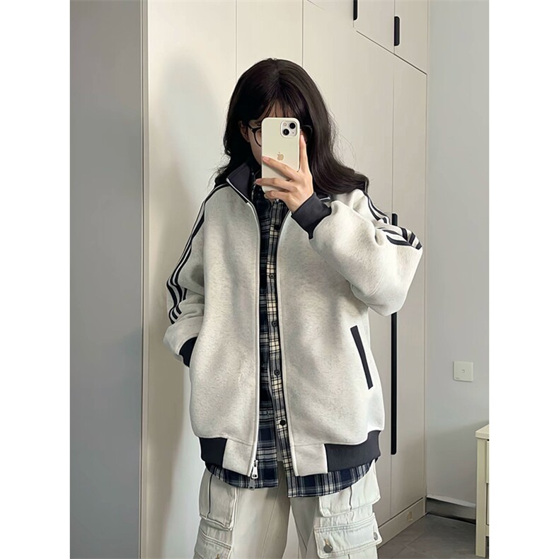 抖音得物高品质美式高街重磅结构设计拼接织带立领卫衣外套CM42,男装卫衣,电商A486
