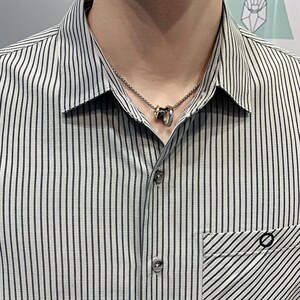大货21秋 条纹时尚大码 衬衫男长袖韩版修身衬衣CS188P45控68图片