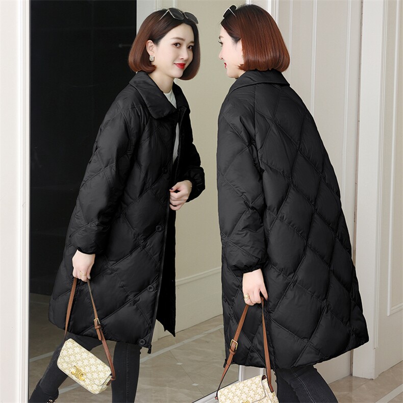 2023年冬装新款时尚潮流气质翻领简约羽绒服,女装羽绒服,姿萝菲