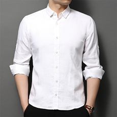 F83163亚麻精品男士长袖翻领衬衫实体品质，男装衬衫，钱塘207-1