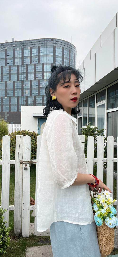 纯苎连衣裙小衫裤子裙子衬衣 时尚风 风淑女风休闲风，女装连衣裙，川哲