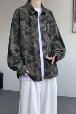衬衫男秋季新款港风宽松大码灯芯绒扎染长袖衬衫CS8108-P42，男装衬衫，星座214-3