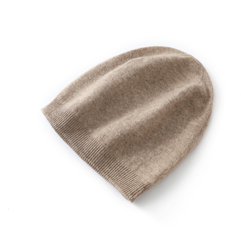 舒适柔软儿童羊毛针织保暖帽高弹贴合防风御寒简约纯色设计，帽子，唯若美羊绒