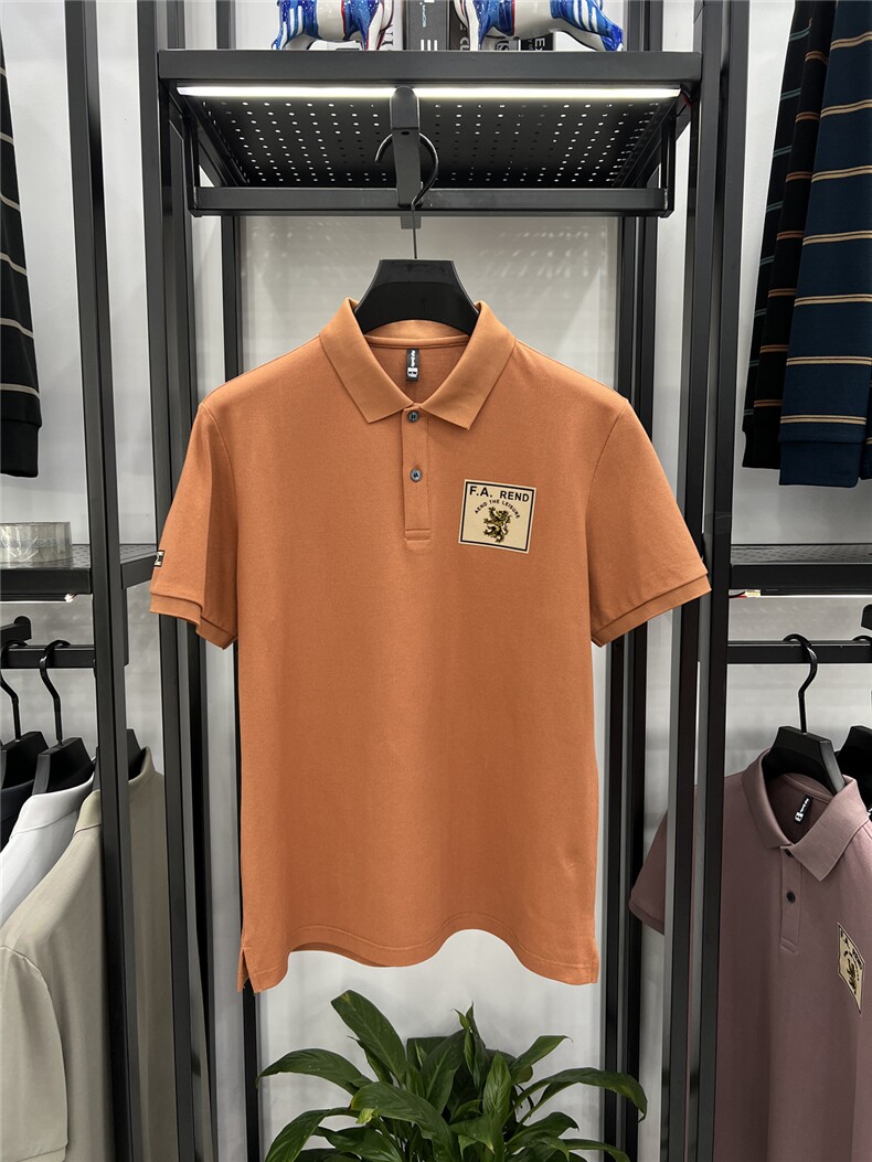 夏季新款男士短袖丝光棉POLO杉高档轻商务翻领百搭中年爸爸装,男装T恤,电商B212（原钱塘6029）