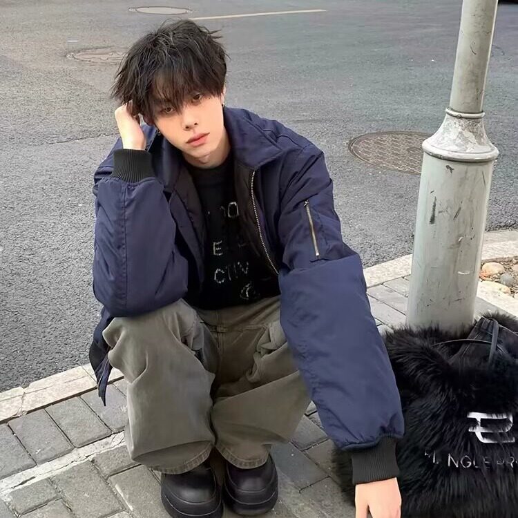 现货一千件DJK120-特批45春秋款美式翻领藏青色男夹克,男装夹克,星座603-2