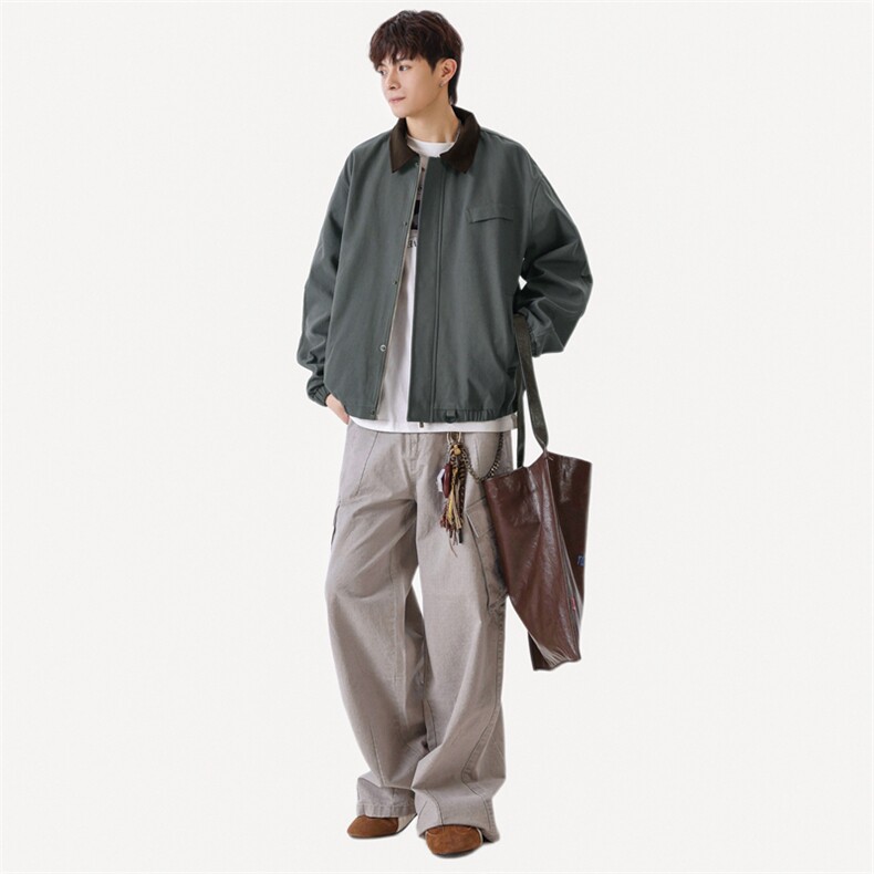美式复古翻领外套男士秋季新款休闲高端行政夹克JK02560-P85,男装夹克,星座308B-2