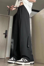 夏季冰丝薄款纯色纽扣装饰休闲裤K381-P31，男装休闲裤，星座703