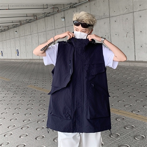 2024夏季新款机能坎肩连帽马甲男潮牌百搭工装背心 现货W8201-P48图片