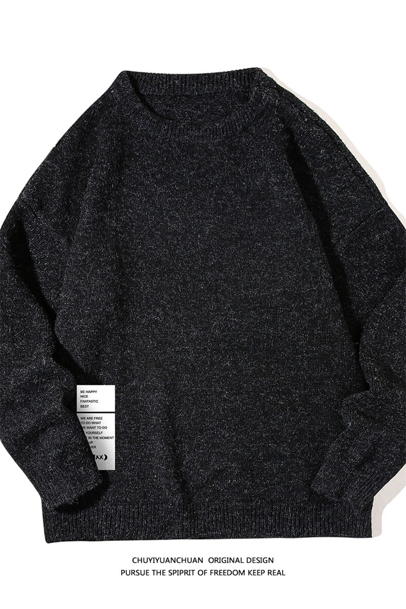 加厚加绒毛衣男大码毛线衣男针织衫M19045-P45加绒款-P65白底,男装针织衫/毛衣,电商A040A