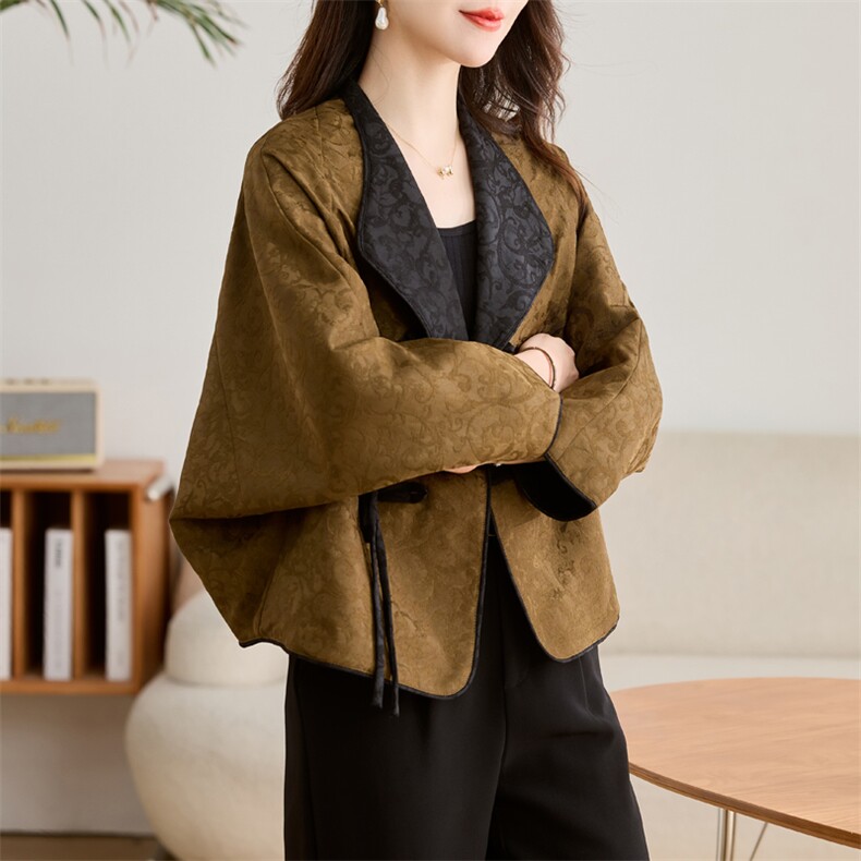 【现货】绣花蝙蝠衫外套中式复古上衣,女装短外套,素月