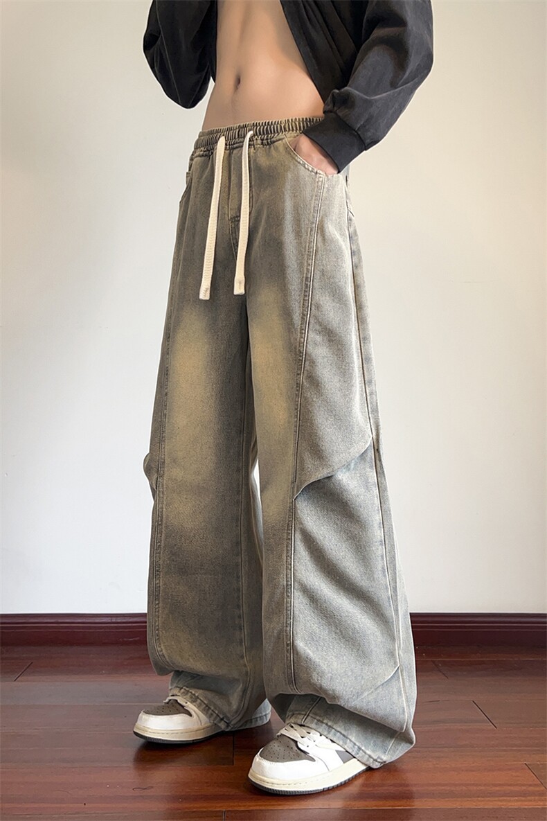 现货水洗解构牛仔裤男美式复古秋季新款做旧裤子-A2186TP55控88,男装牛仔裤,电商B241
