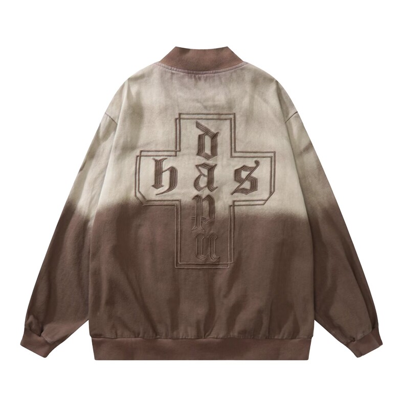 N7005-P60美式复古加绒棒球服外套男2025秋冬保暖宽松大码,男装棉衣,电商B323A
