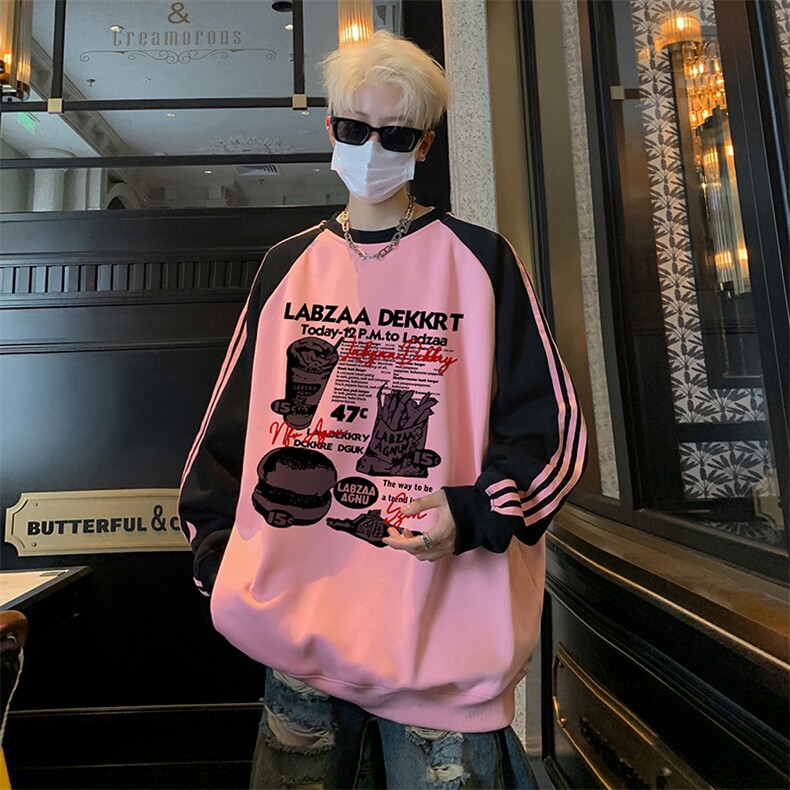 抖音得物供货 提供视频 秋冬重磅美式宽松织带圆领卫衣0721图片