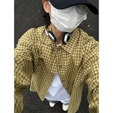春季长袖休闲衬衣外套男休闲日系复古格子衬衫CS281-P40，男装衬衫，星座301C-5