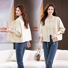 女装新中式外套秋季2026新春装夹克休闲上衣，女装短外套，板酷
