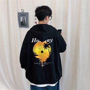 KS21266-P38 连帽开衫卫衣男运动外套大码班服图片