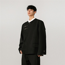 新中式拼色大码M-5XL西服男:95%聚酯纤维5%氨纶XF77951特P65控98，男装西服，星座227-7
